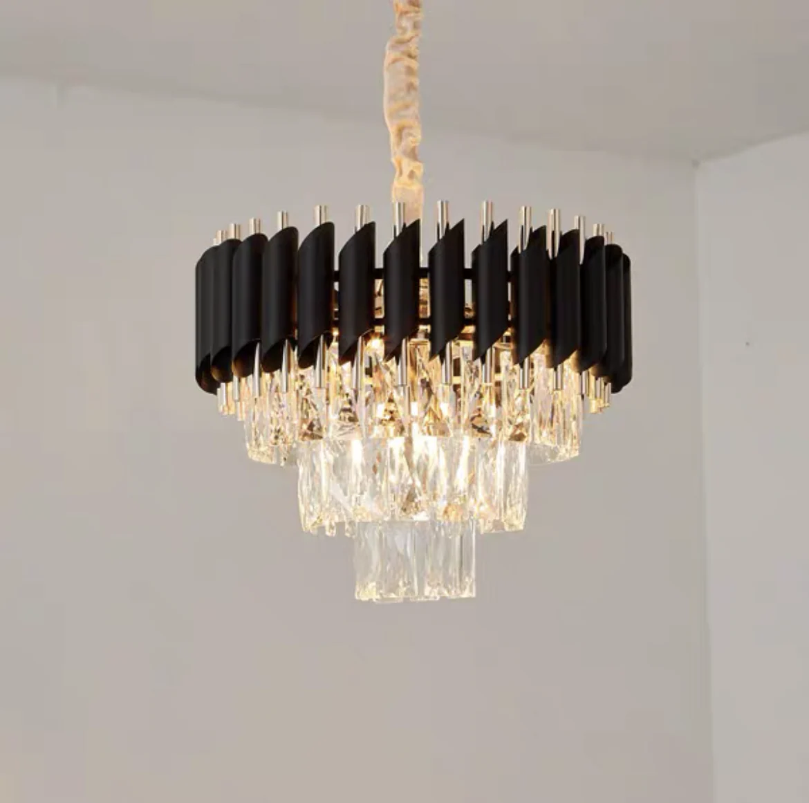 Modern Luxury Multi-Tier Oval/Round Crystal Tiered Chandelier - Image 9