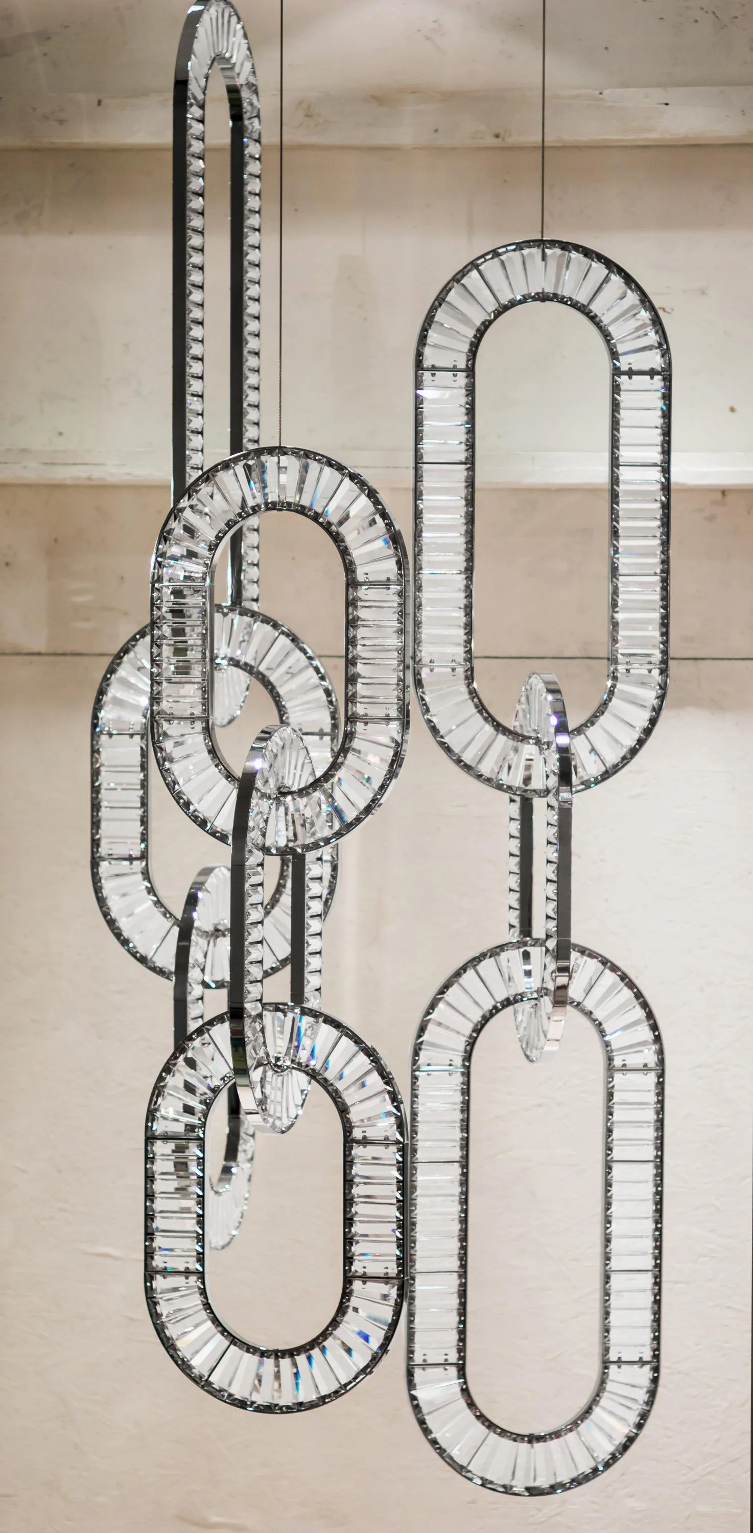 Modern Luxury Crystal Chain Cluster Chandelier for High Ceiling/Dining Room - Image 15