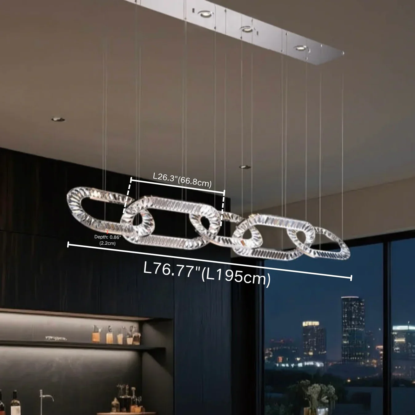 Modern Luxury Crystal Chain Cluster Chandelier for High Ceiling/Dining Room - Image 2