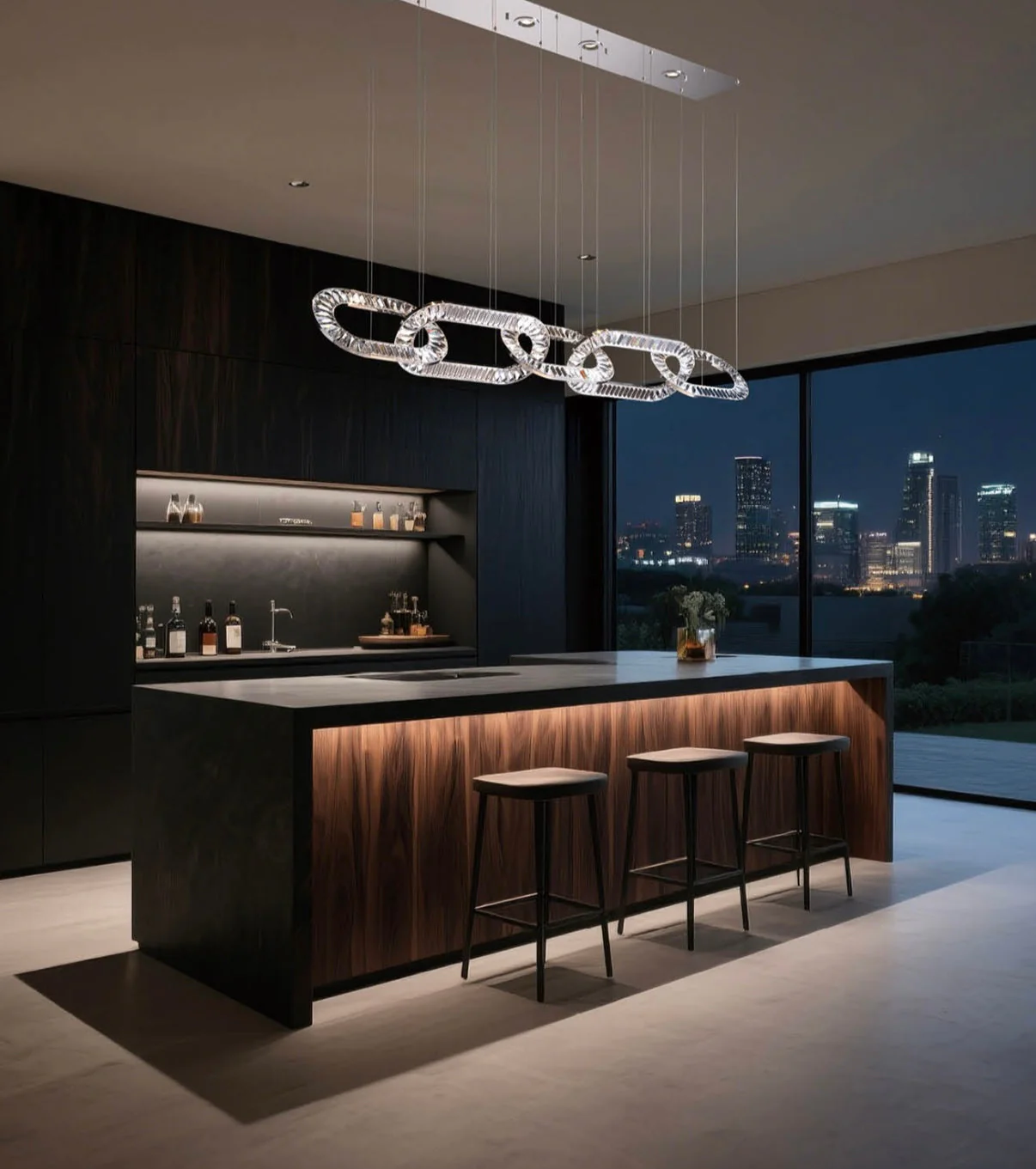 Modern Luxury Crystal Chain Cluster Chandelier for High Ceiling/Dining Room - Image 6