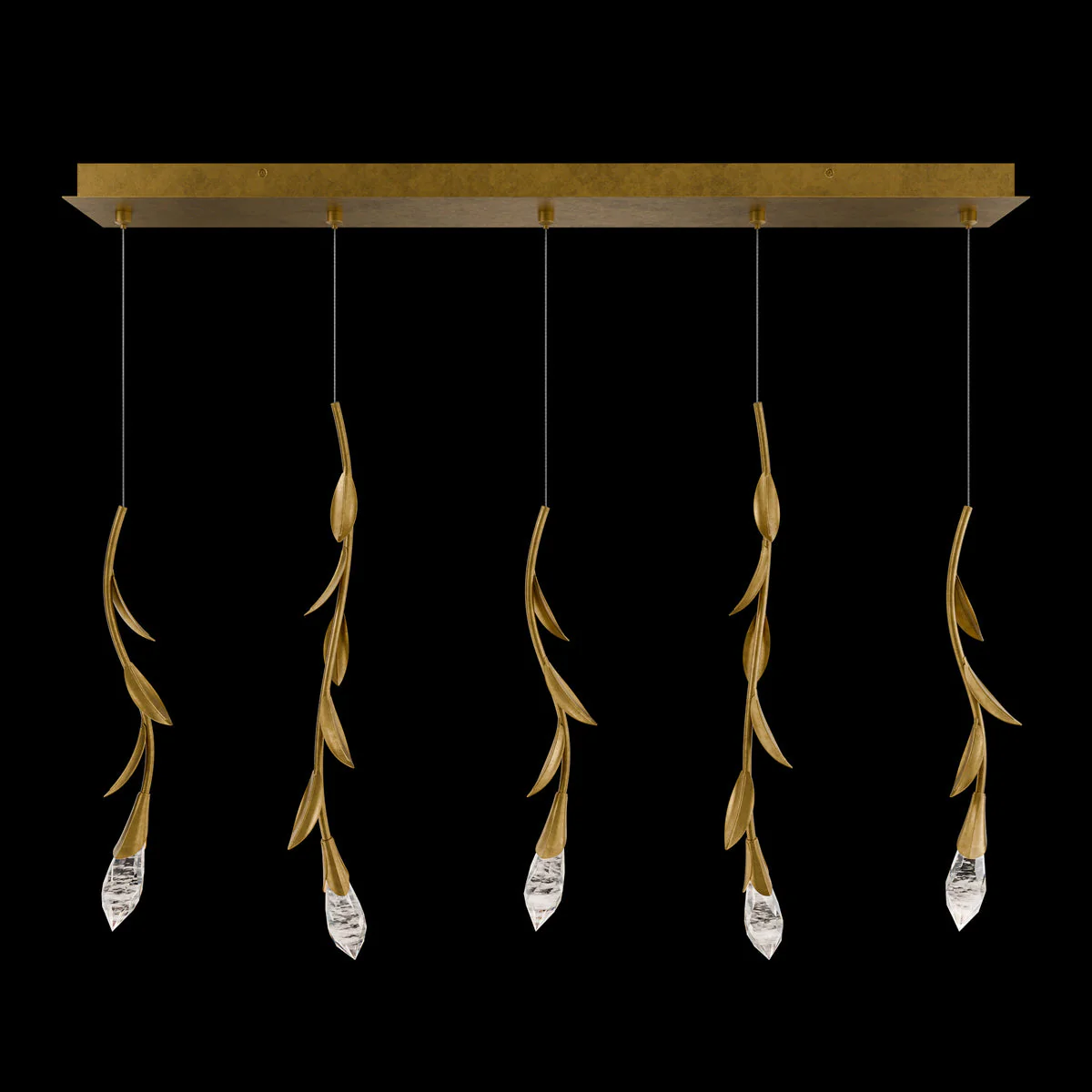 Modern Luxury Floating Branches Floral Crystal Chandelier with Rectangular Canopy for High-ceiling - Image 2
