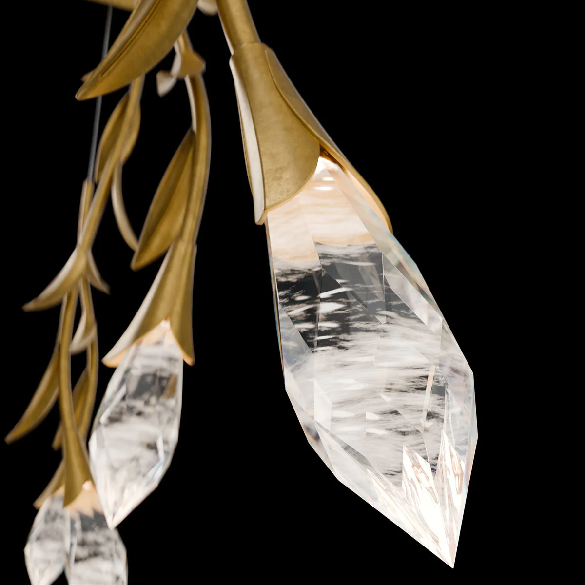 Modern Luxury Floating Branches Floral Crystal Chandelier with Rectangular Canopy for High-ceiling - Image 3