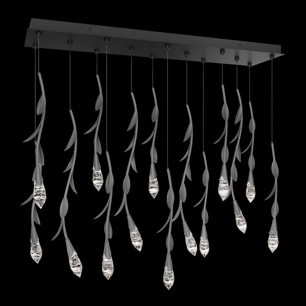 Modern Luxury Floating Branches Floral Crystal Chandelier with Rectangular Canopy for High-ceiling - Image 4