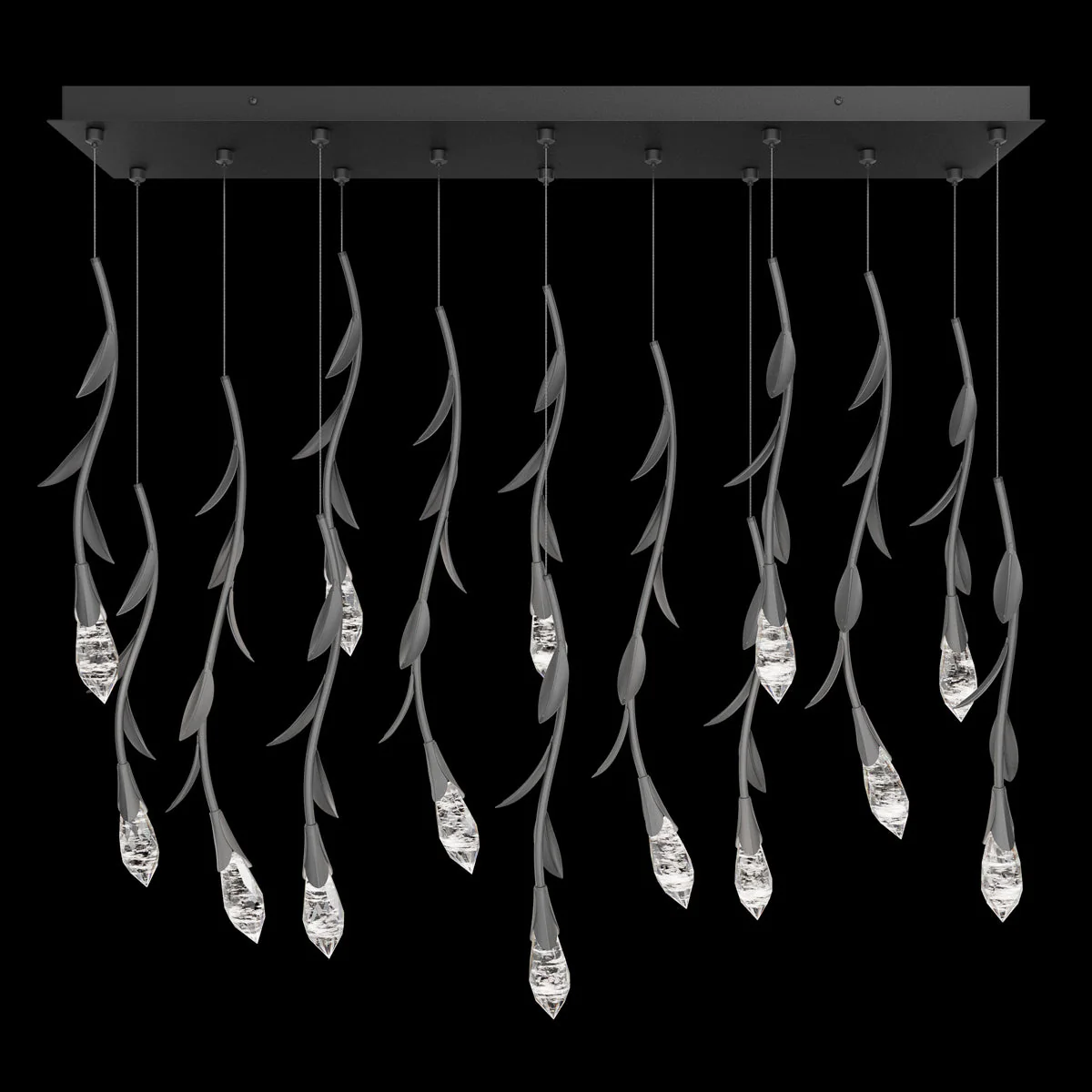 Modern Luxury Floating Branches Floral Crystal Chandelier with Rectangular Canopy for High-ceiling - Image 5