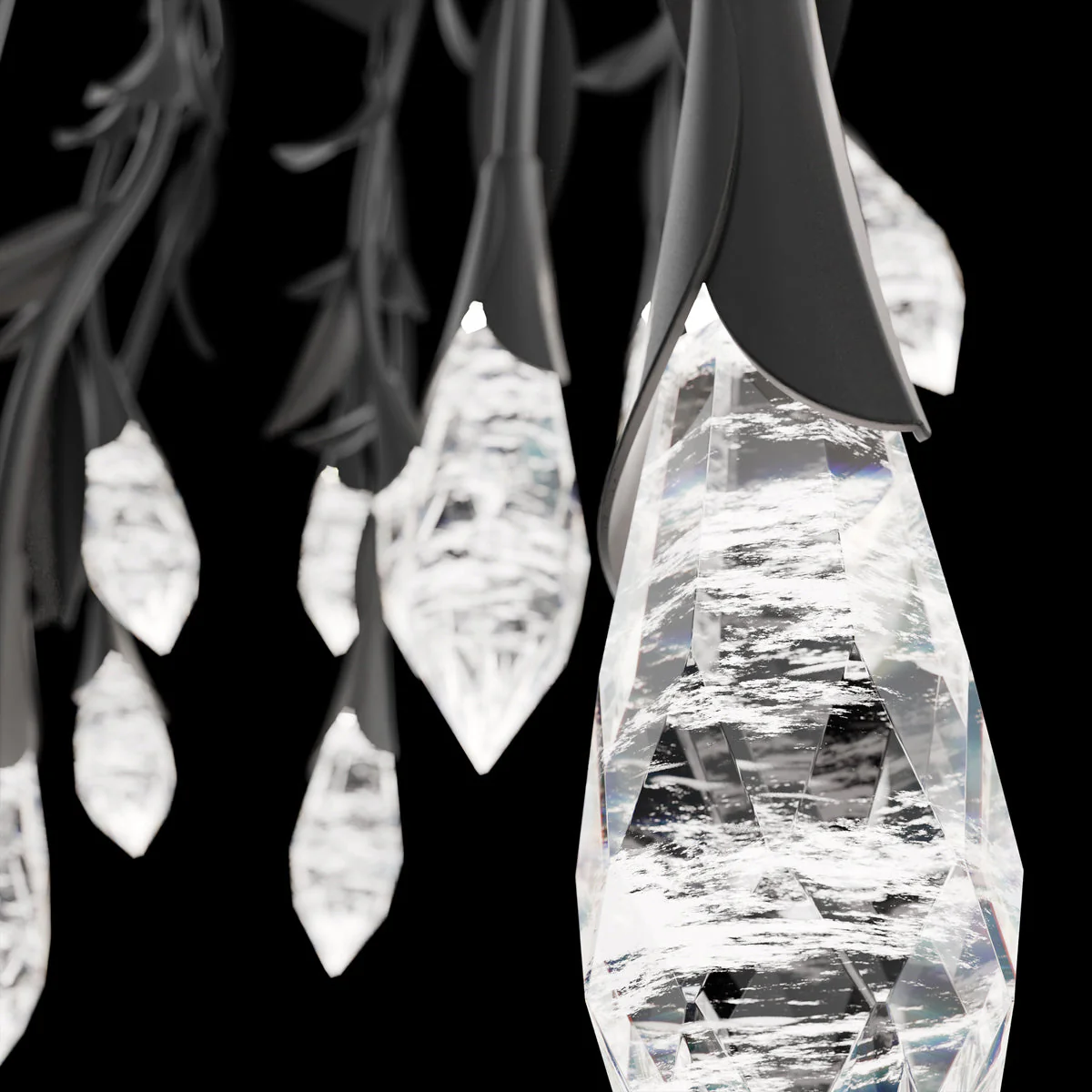 Modern Luxury Floating Branches Floral Crystal Chandelier with Rectangular Canopy for High-ceiling - Image 6