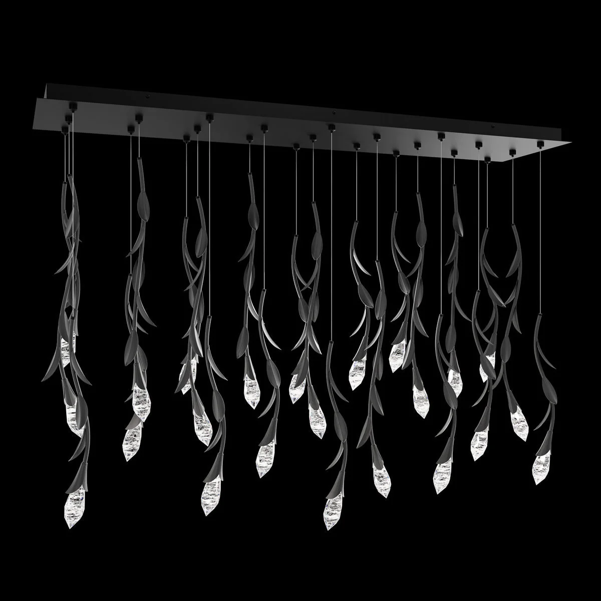 Modern Luxury Floating Branches Floral Crystal Chandelier with Rectangular Canopy for High-ceiling - Image 7