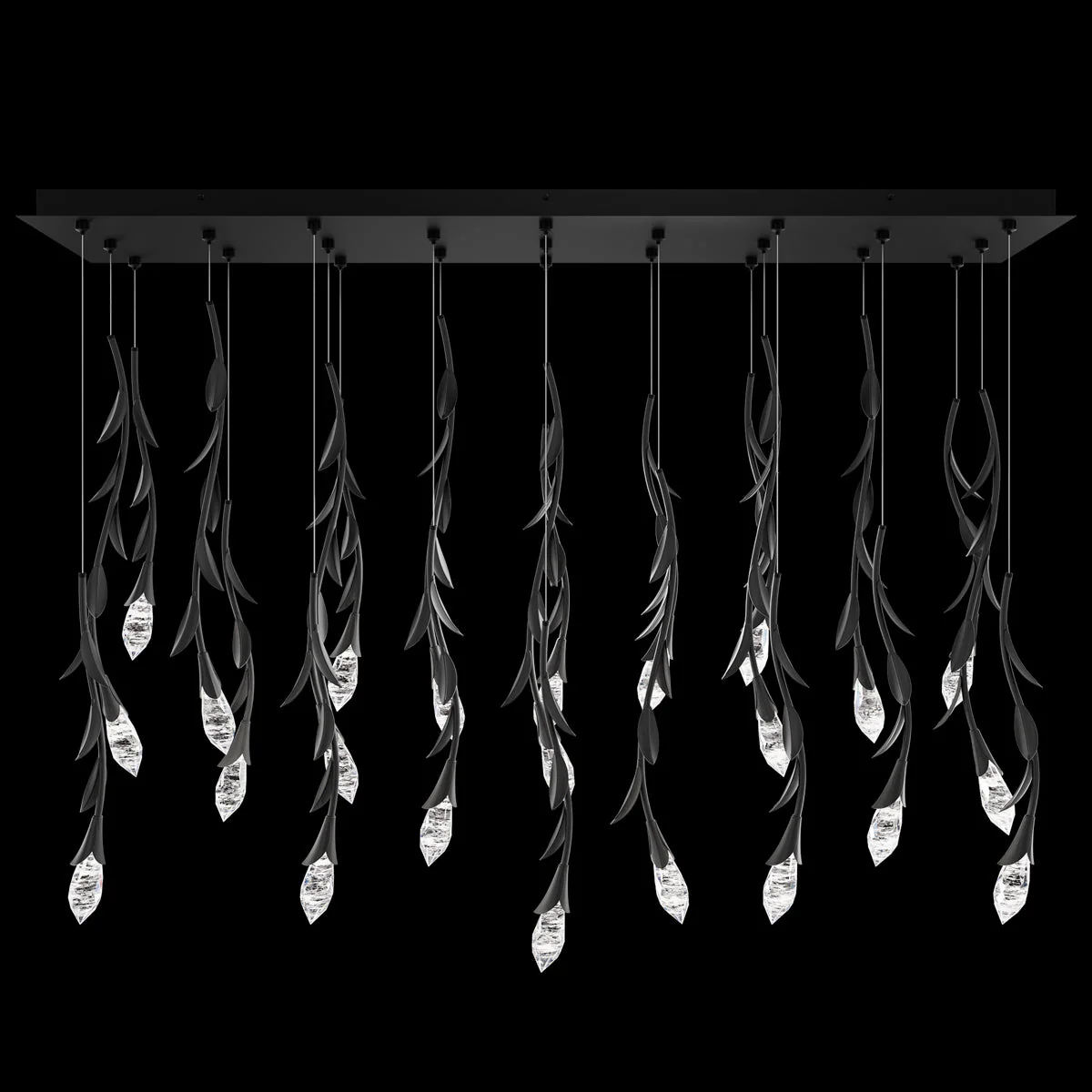 Modern Luxury Floating Branches Floral Crystal Chandelier with Rectangular Canopy for High-ceiling - Image 8