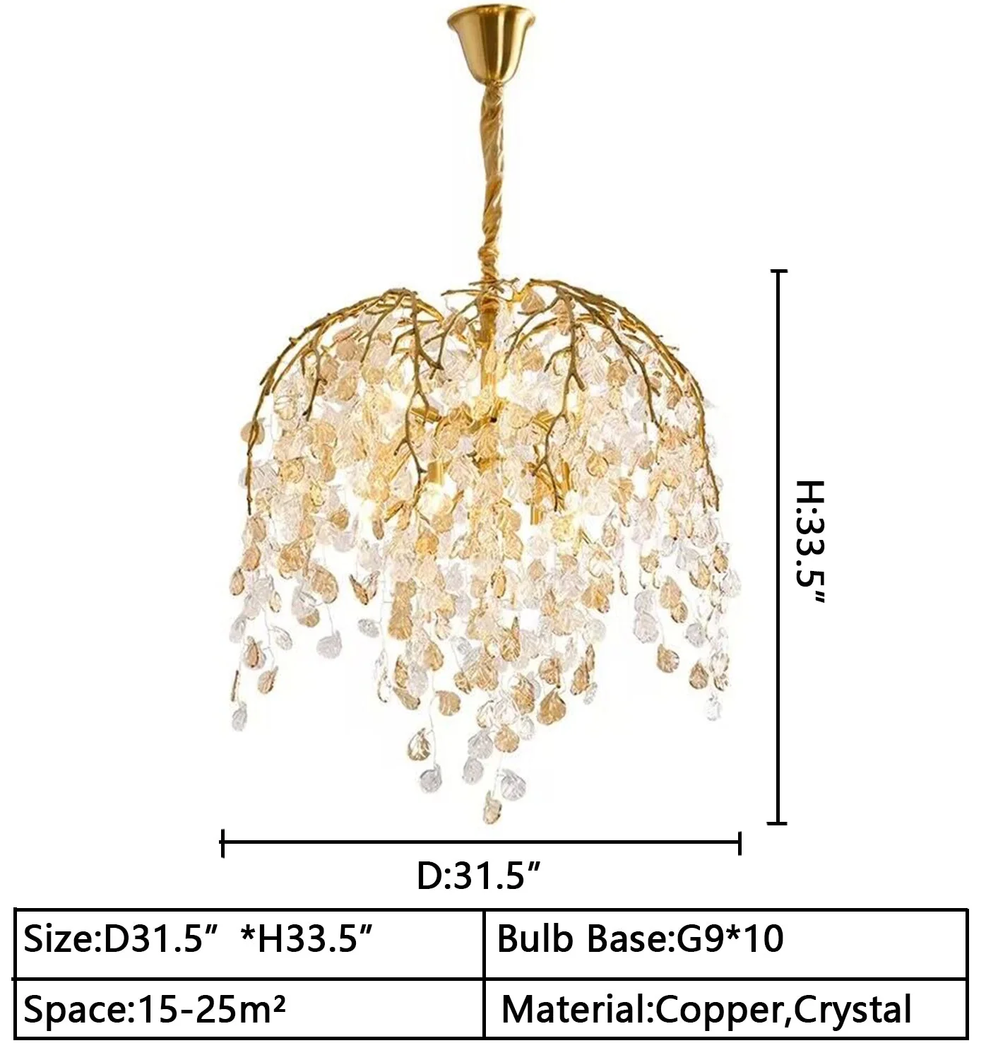 Modern Luxury Leaf Branch Glass Chandelier for Living/Dining Room/Bedroom - Image 10