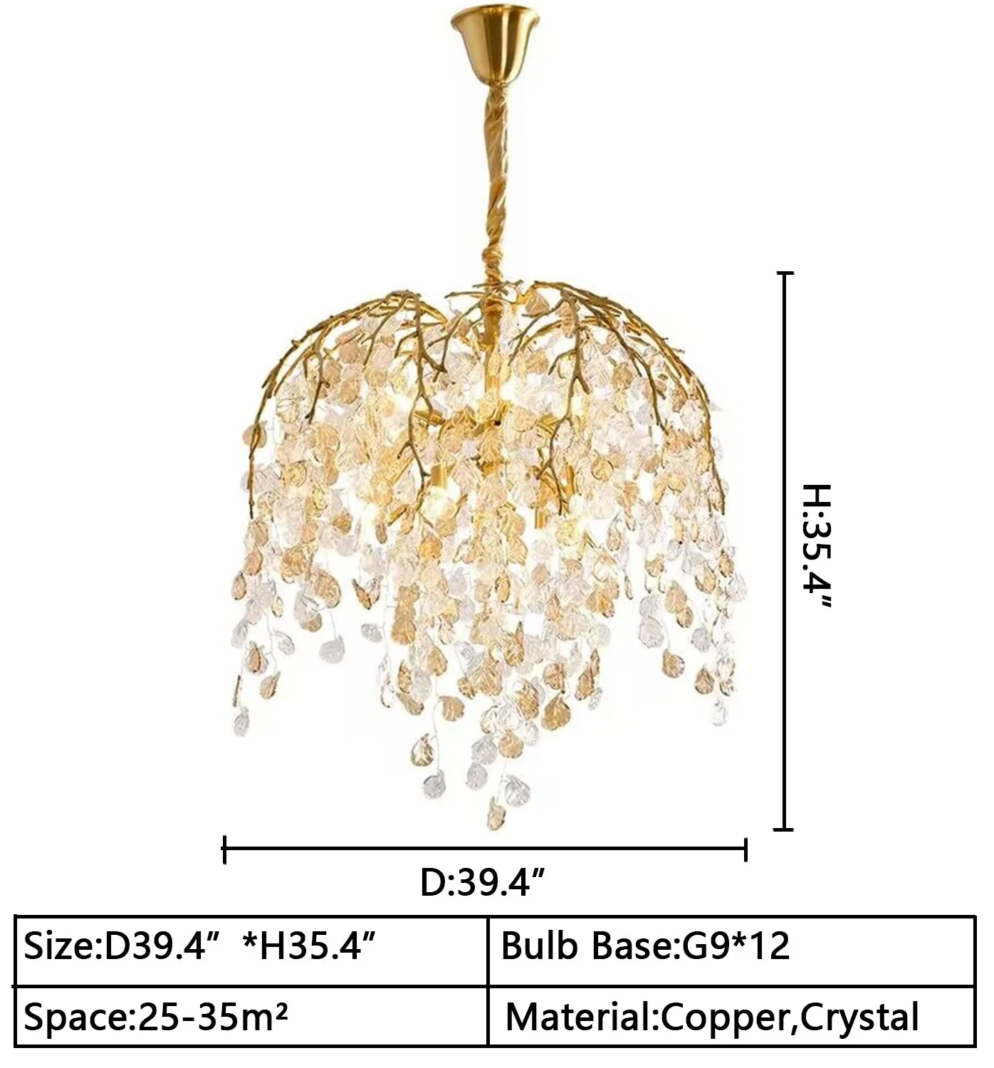 Modern Luxury Leaf Branch Glass Chandelier for Living/Dining Room/Bedroom - Image 11