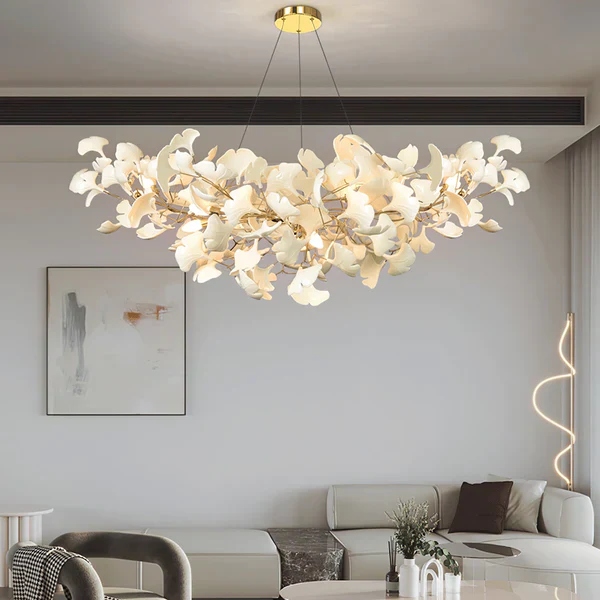 Modern Luxury Linear Ginkgo Ceramic Chandelier for Dining Room/Kitchen Island - Image 2