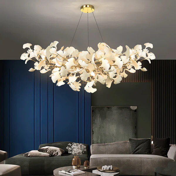 Modern Luxury Linear Ginkgo Ceramic Chandelier for Dining Room/Kitchen Island - Image 3