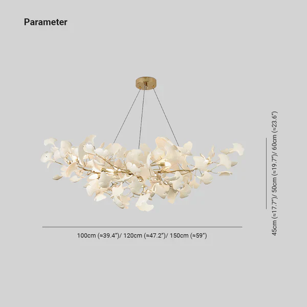 Modern Luxury Linear Ginkgo Ceramic Chandelier for Dining Room/Kitchen Island - Image 6
