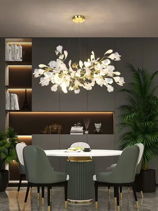 Modern Luxury Linear Ginkgo Ceramic Chandelier for Dining Room/Kitchen Island - Image 7