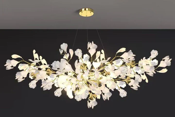 Modern Luxury Linear Ginkgo Ceramic Chandelier for Dining Room/Kitchen Island - Image 9