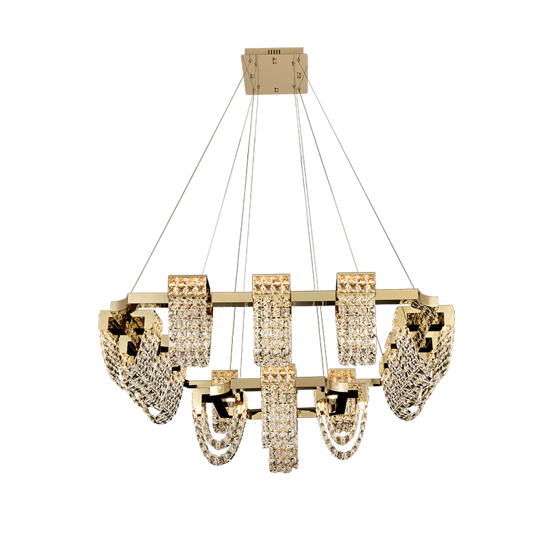Modern Luxury Newly Crystal Chandelier in Champagne Gold - Image 11
