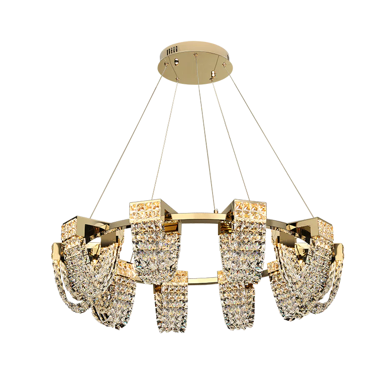 Modern Luxury Newly Crystal Chandelier in Champagne Gold - Image 7
