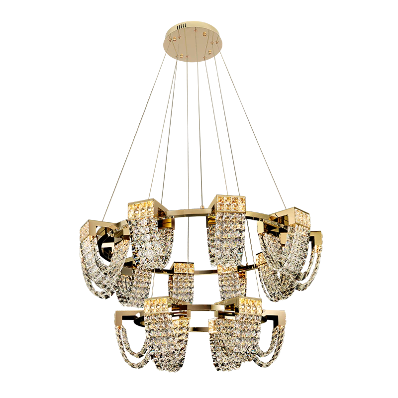 Modern Luxury Newly Crystal Chandelier in Champagne Gold - Image 8