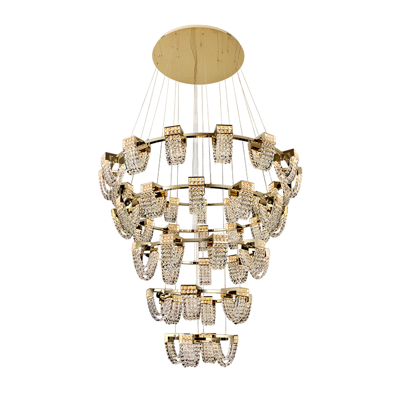 Modern Luxury Newly Crystal Chandelier in Champagne Gold - Image 9
