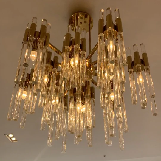 Modern Luxury Tiered Glass Cylinders Chandelier for Living Room/Bedroom/Dining Room/Bathroom - Image 2