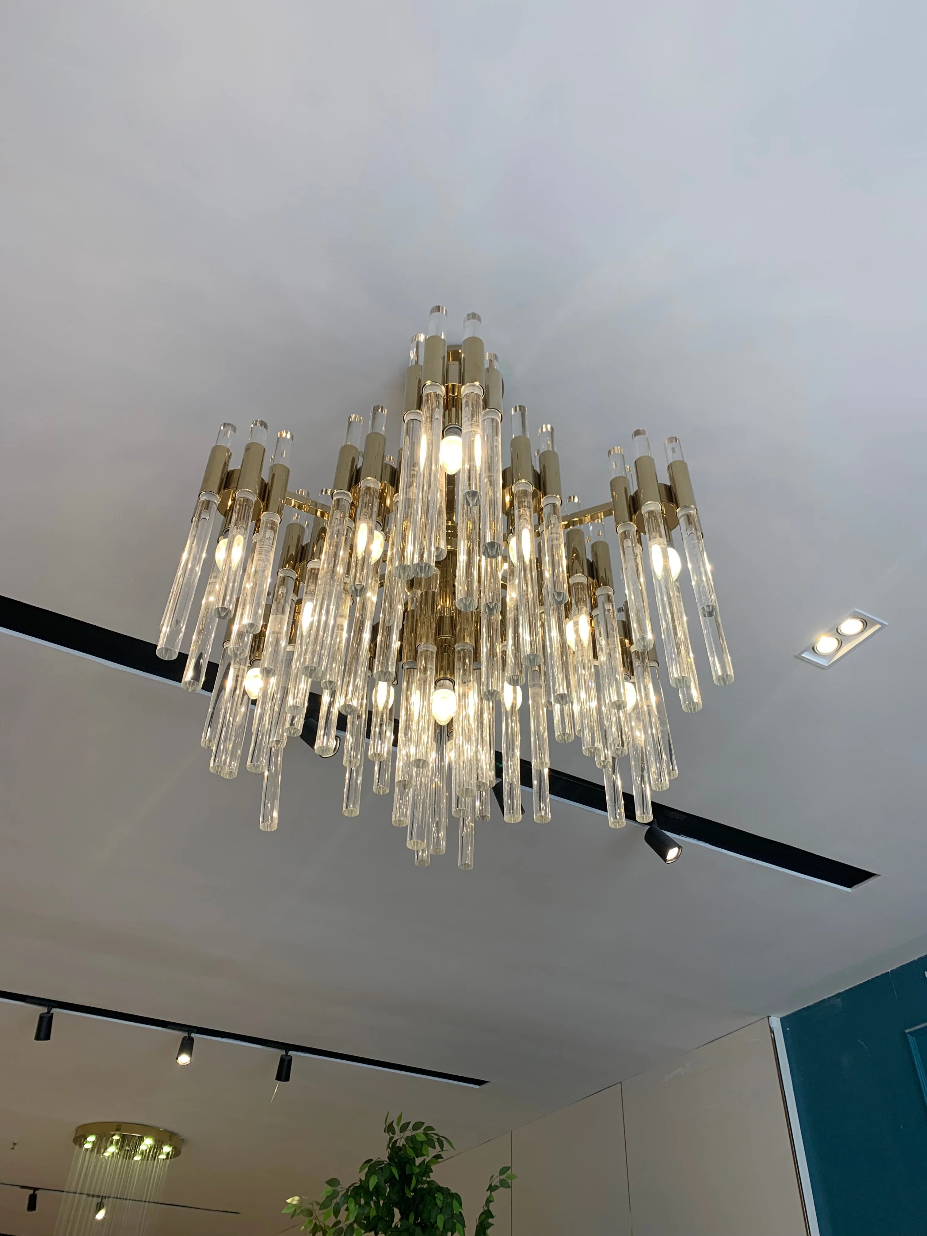 Modern Luxury Tiered Glass Cylinders Chandelier for Living Room/Bedroom/Dining Room/Bathroom - Image 3