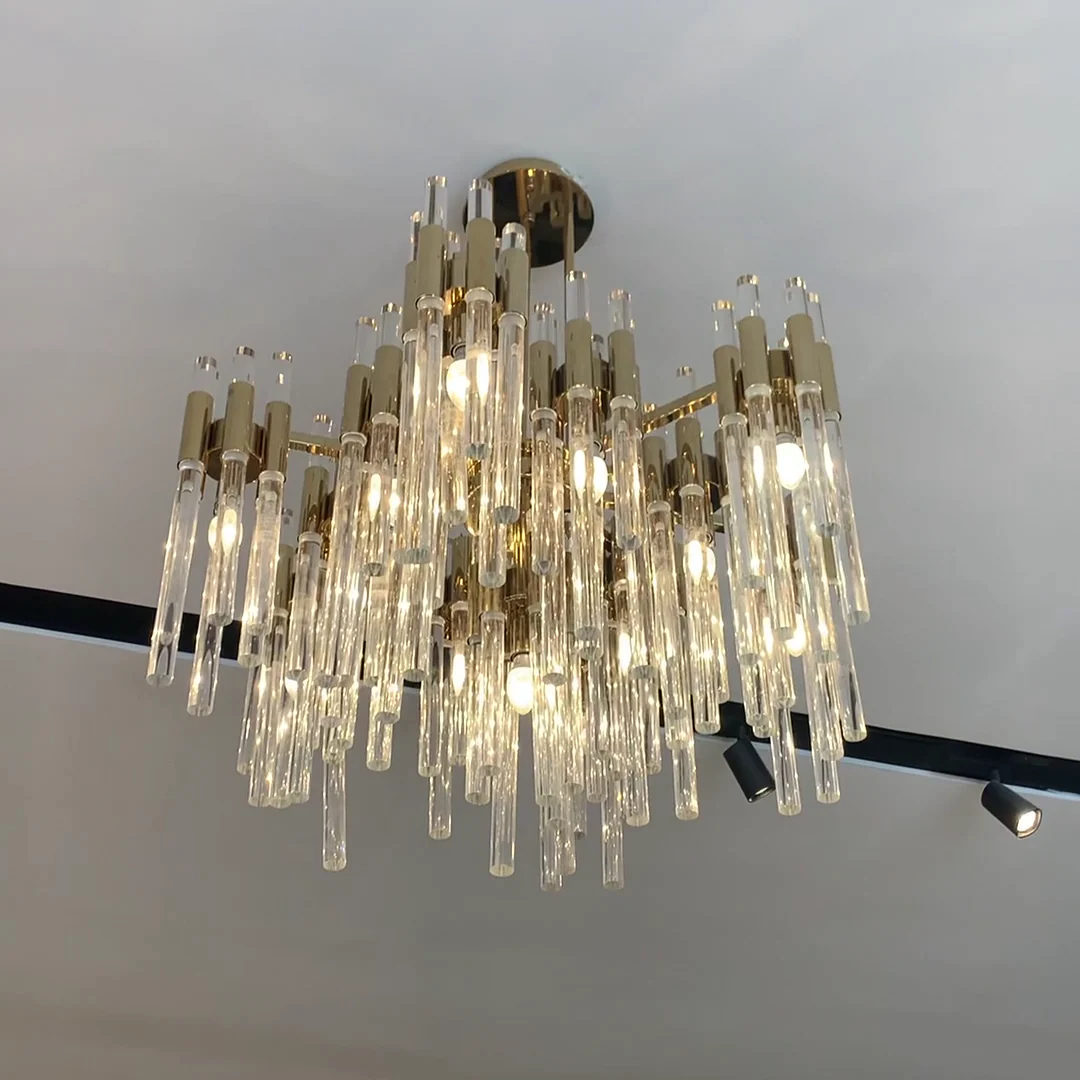 Modern Luxury Tiered Glass Cylinders Chandelier for Living Room/Bedroom/Dining Room/Bathroom - Image 6