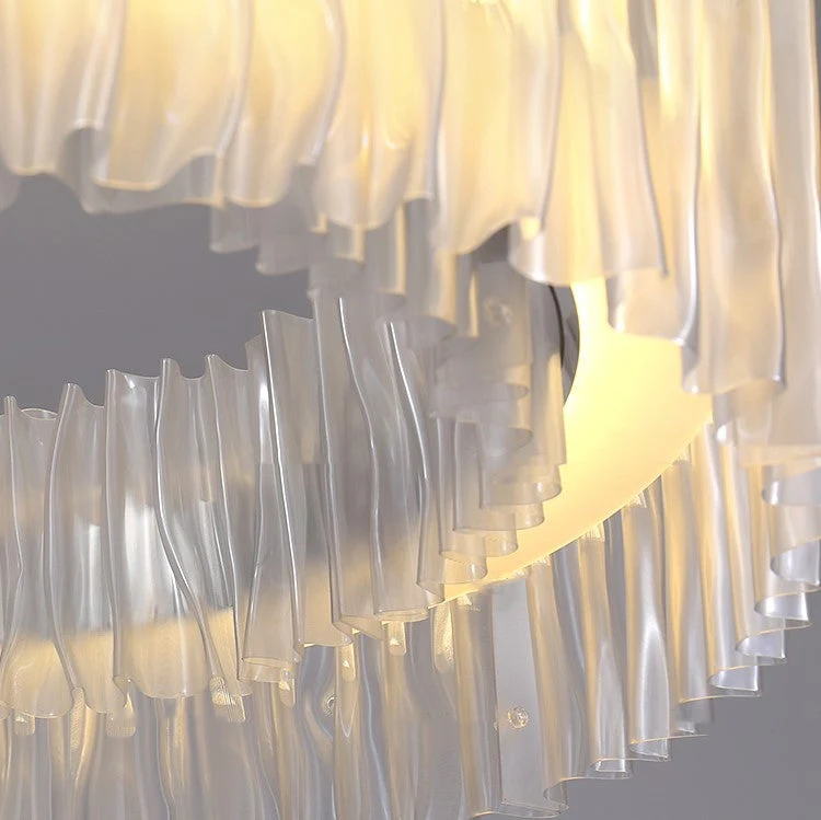 Modern Minimalism Pleated Acrylic Ring Round Ceiling Light for Living/ Ding Room/ Bar - Image 10