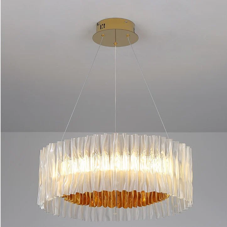 Modern Minimalism Pleated Acrylic Ring Round Ceiling Light for Living/ Ding Room/ Bar - Image 8