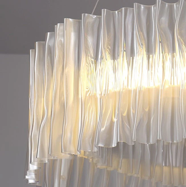 Modern Minimalism Pleated Acrylic Ring Round Ceiling Light for Living/ Ding Room/ Bar - Image 9