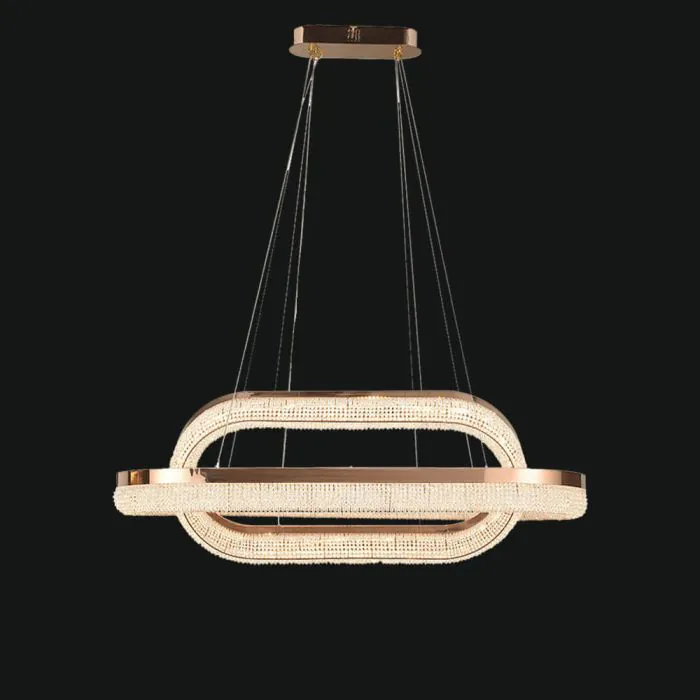 Modern Minimalist Rings Round/Oval Crystal Chandelier - Image 2