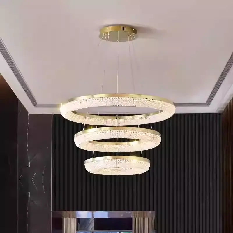 Modern Minimalist Rings Round/Oval Crystal Chandelier - Image 3