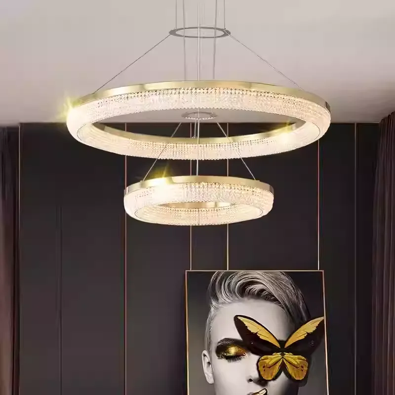Modern Minimalist Rings Round/Oval Crystal Chandelier - Image 4