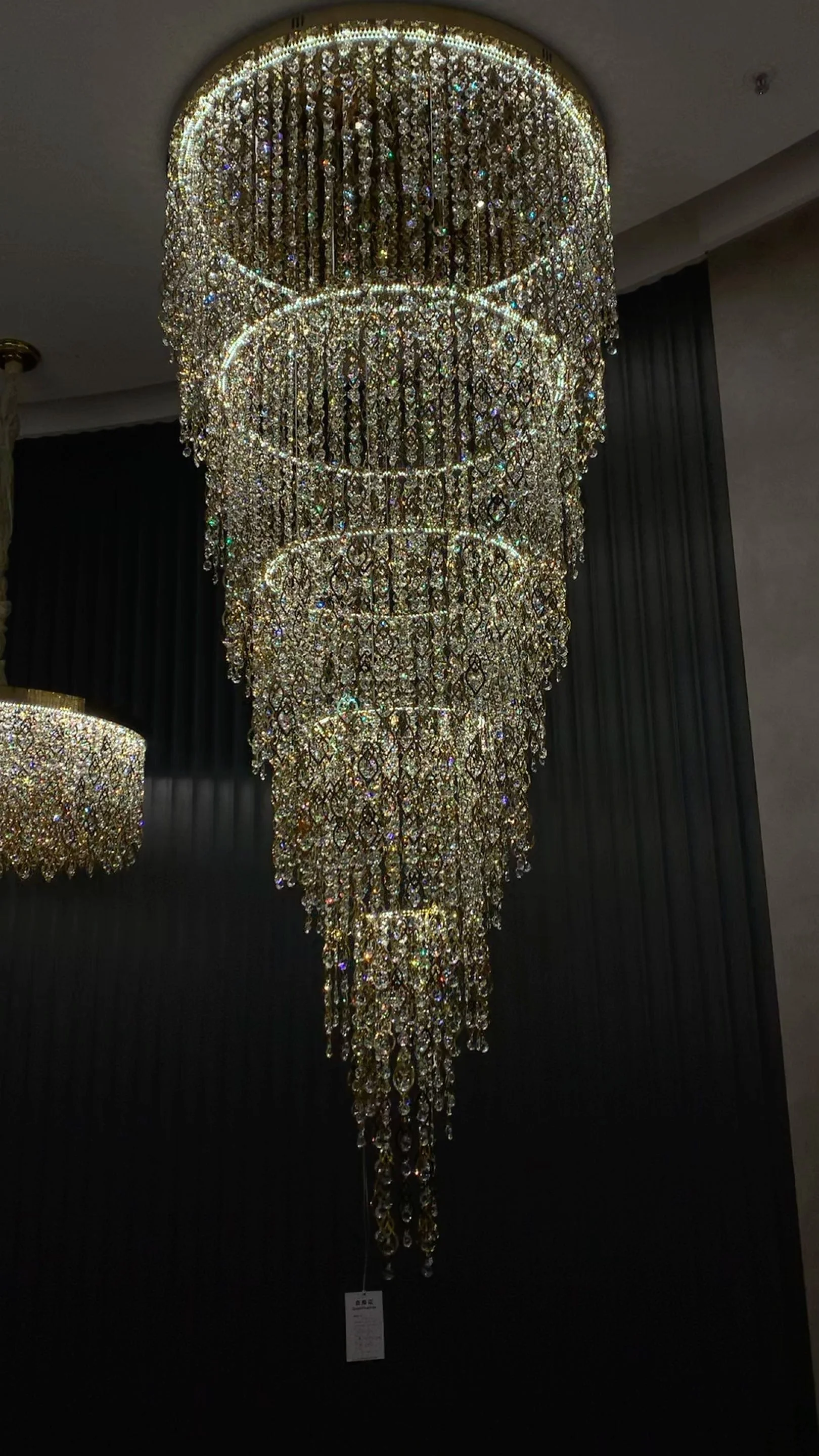 Modern Round 5-Layer Crystal Tassel Chandelier for Villa/Staircase/Foyer/Living Room - Image 11