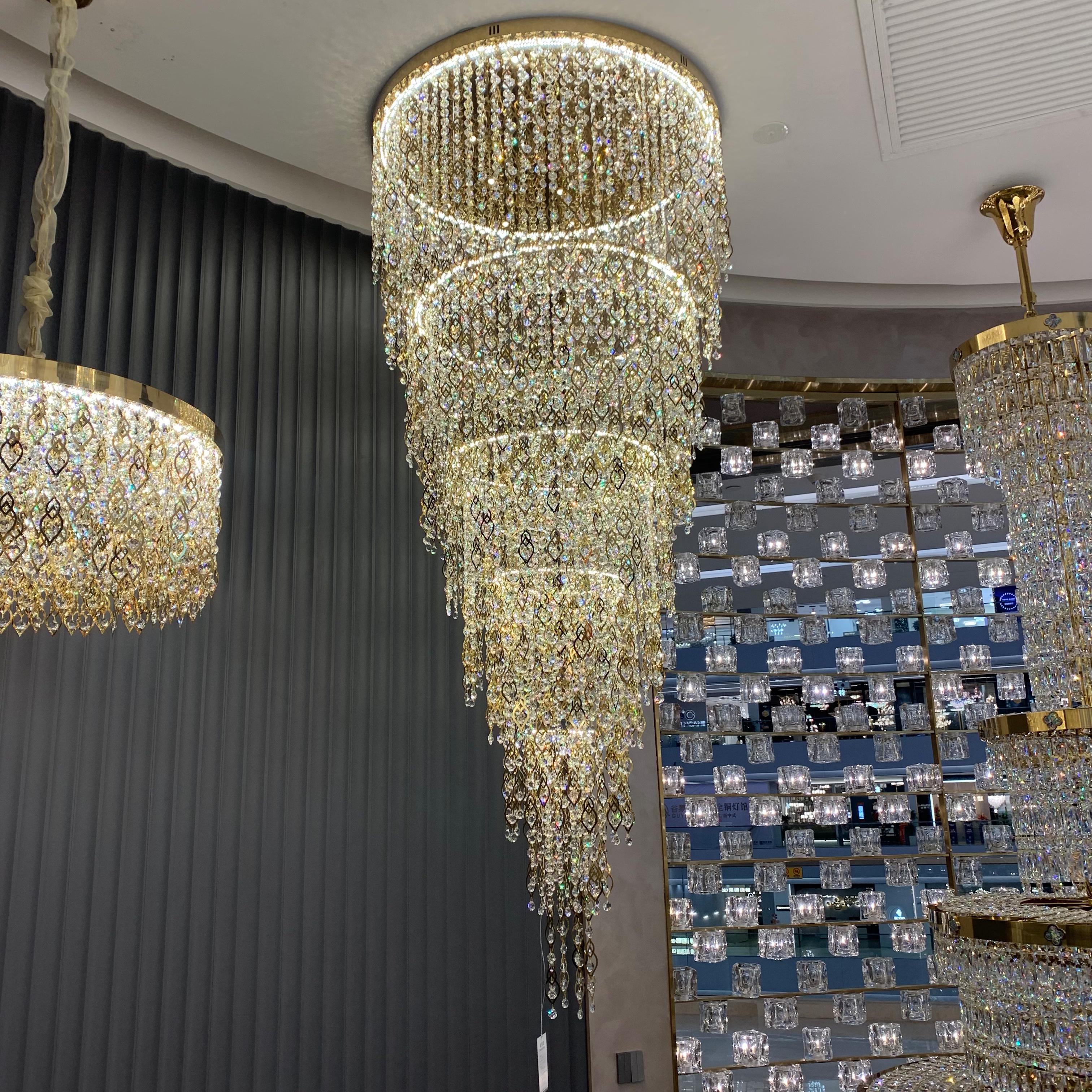 Modern Round 5-Layer Crystal Tassel Chandelier for Villa/Staircase/Foyer/Living Room - Image 3