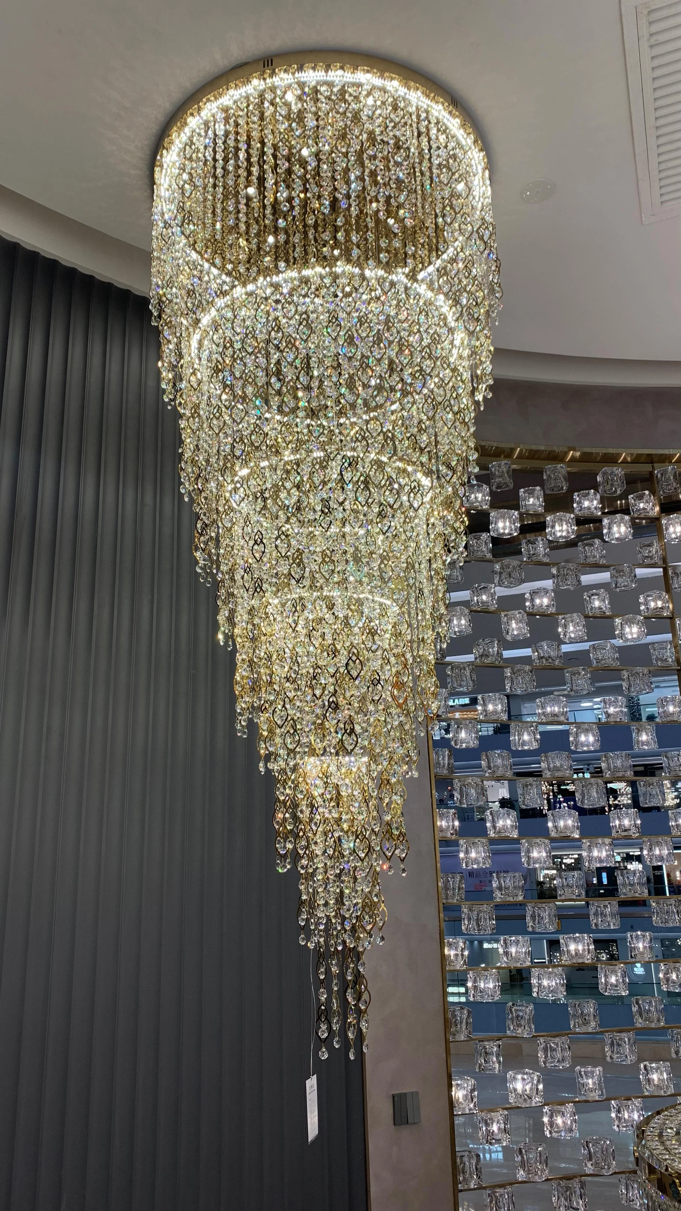 Modern Round 5-Layer Crystal Tassel Chandelier for Villa/Staircase/Foyer/Living Room - Image 4