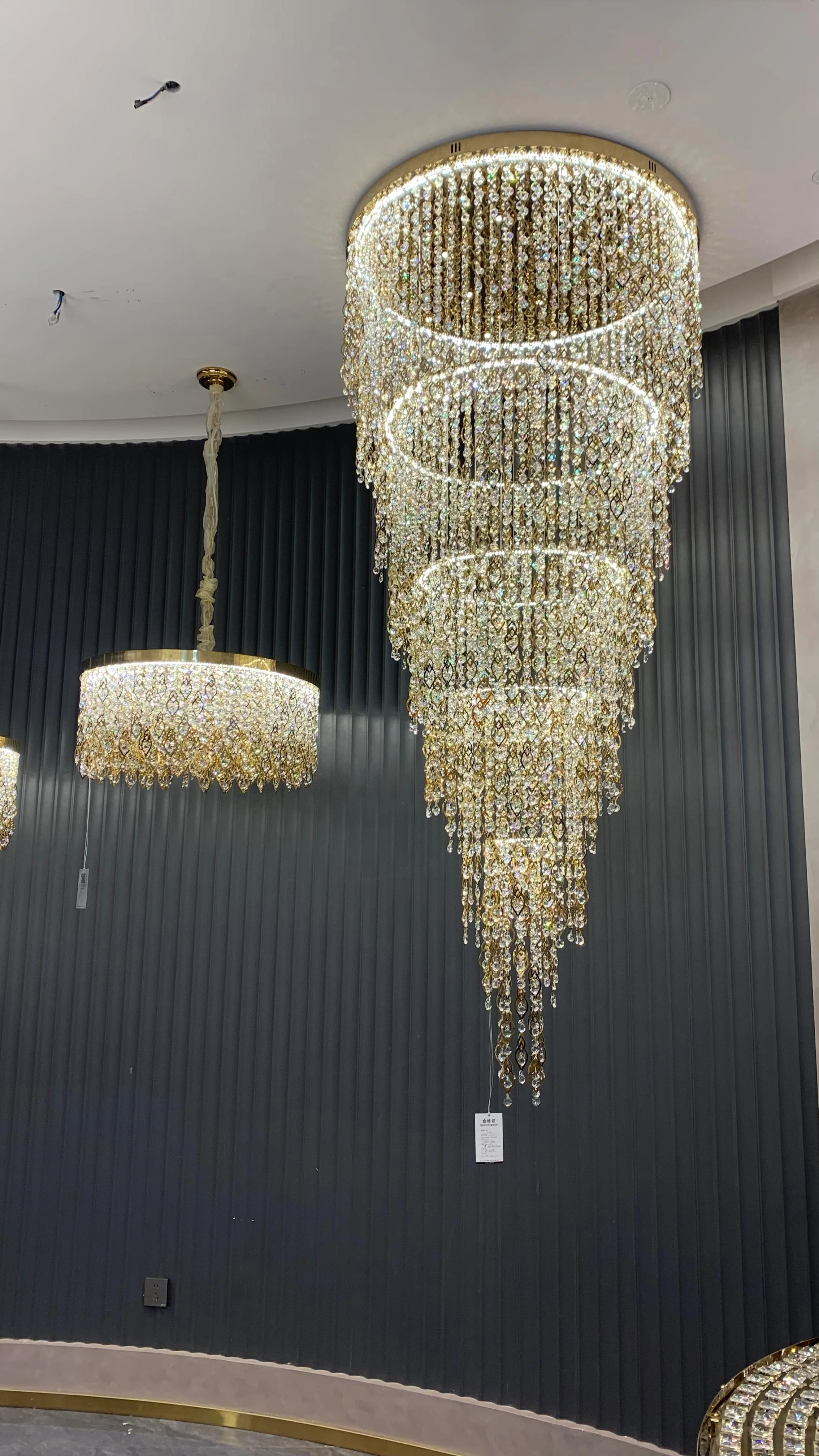 Modern Round 5-Layer Crystal Tassel Chandelier for Villa/Staircase/Foyer/Living Room - Image 6