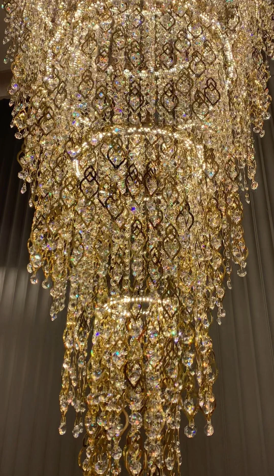 Modern Round 5-Layer Crystal Tassel Chandelier for Villa/Staircase/Foyer/Living Room - Image 9