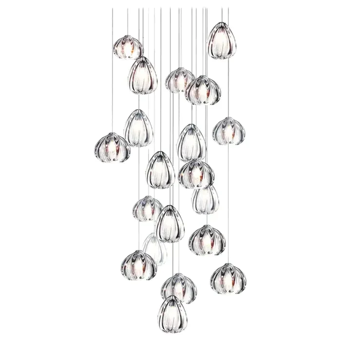 Modern Nordic Style Hand Blown Glass Pendant Crystal Chandelier For Dining Room/Living Room/Stairwell - Image 2