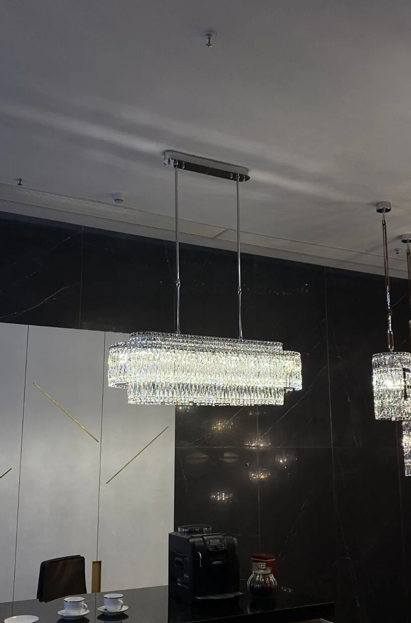 Stunning Modern Rectangle Ceiling Light Crystal Chandelier For Dining Table/Coffee Table/Living Room/Bedroom - Image 5