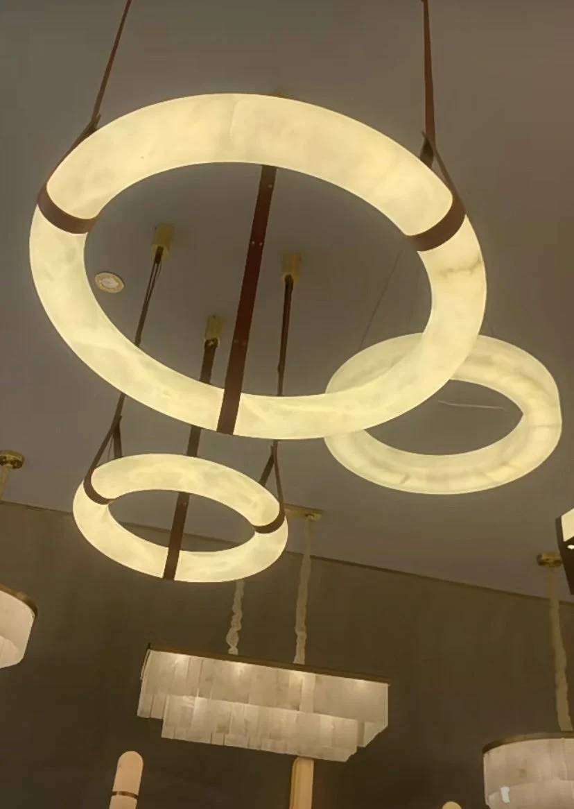 Modern Round Alabaster Chandelier for Living Room/Bedroom - Image 10