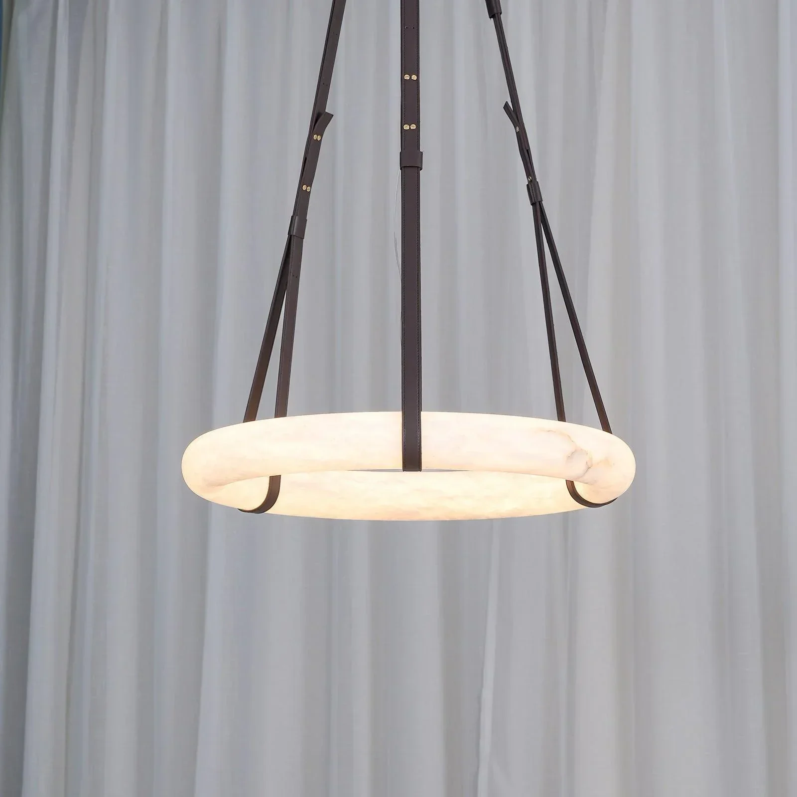 Modern Round Alabaster Chandelier for Living Room/Bedroom - Image 11