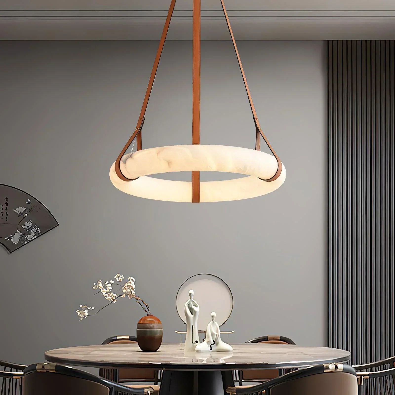 Modern Round Alabaster Chandelier for Living Room/Bedroom - Image 15