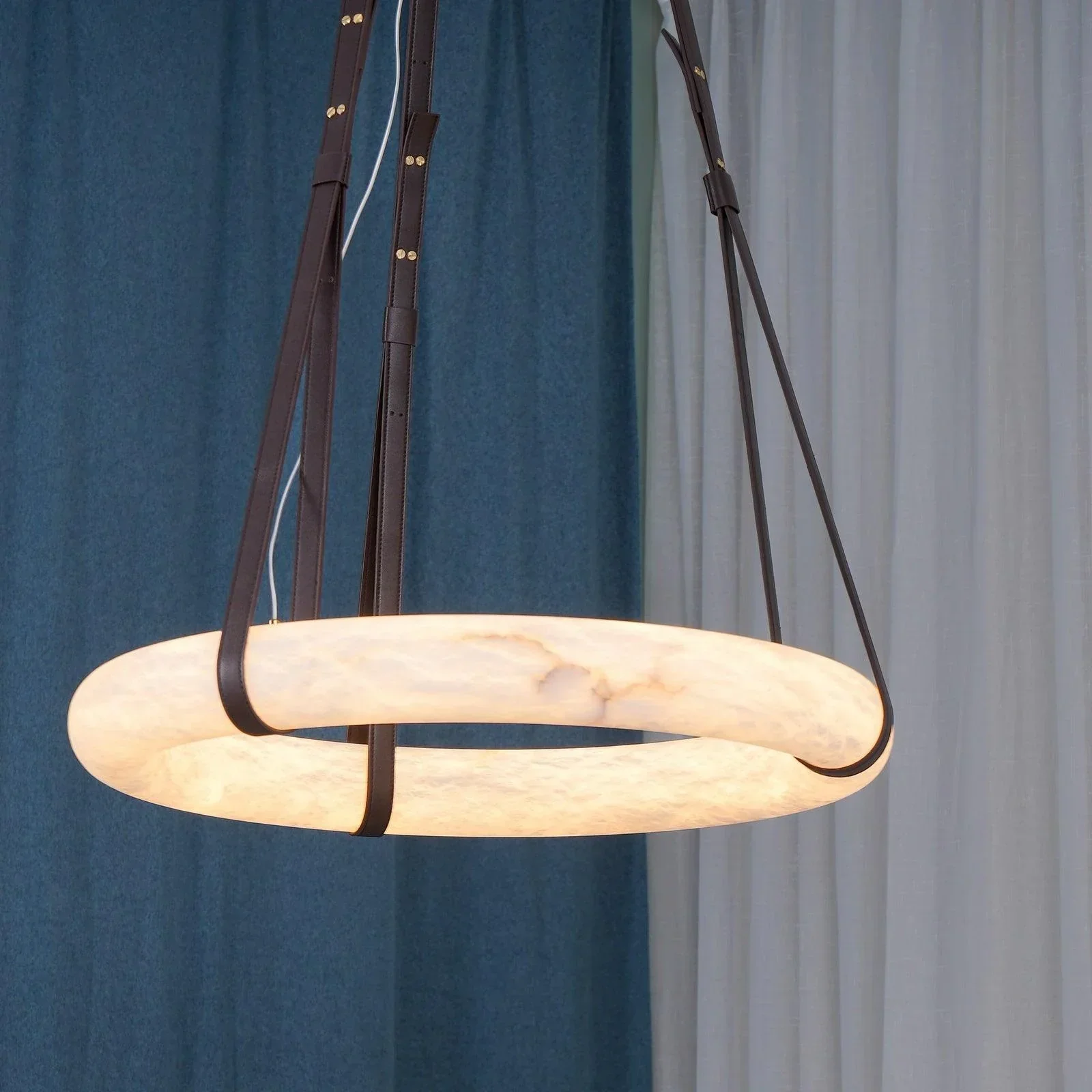 Modern Round Alabaster Chandelier for Living Room/Bedroom - Image 21