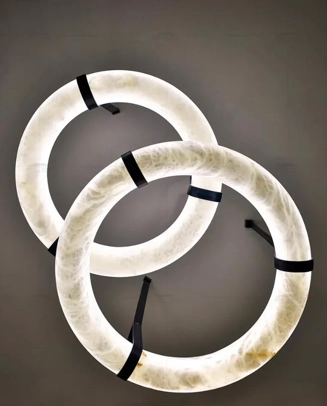 Modern Round Alabaster Chandelier for Living Room/Bedroom - Image 3