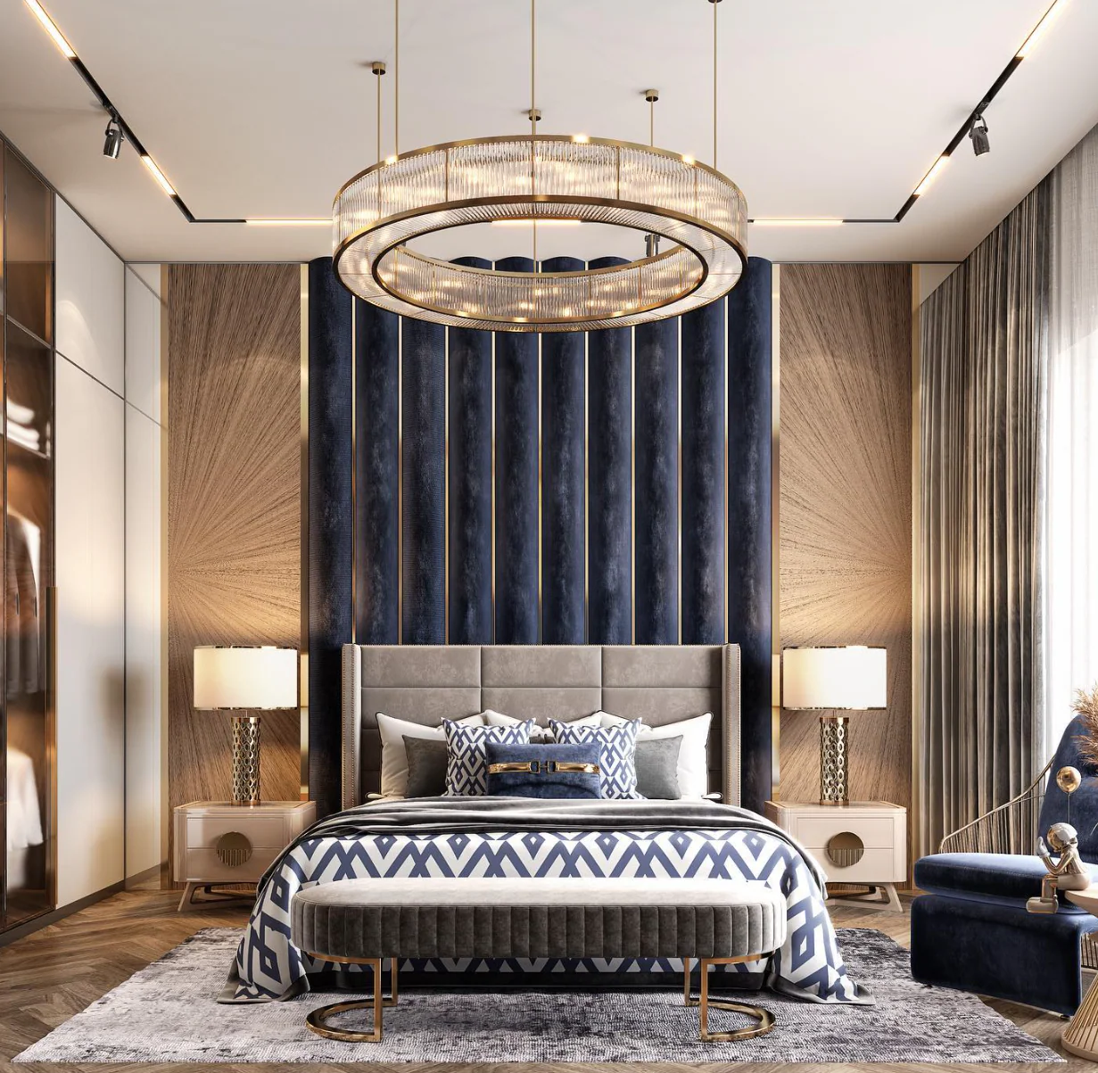Modern Round Drum Dimmable Chandelier for Living Room/Bedroom - Image 2