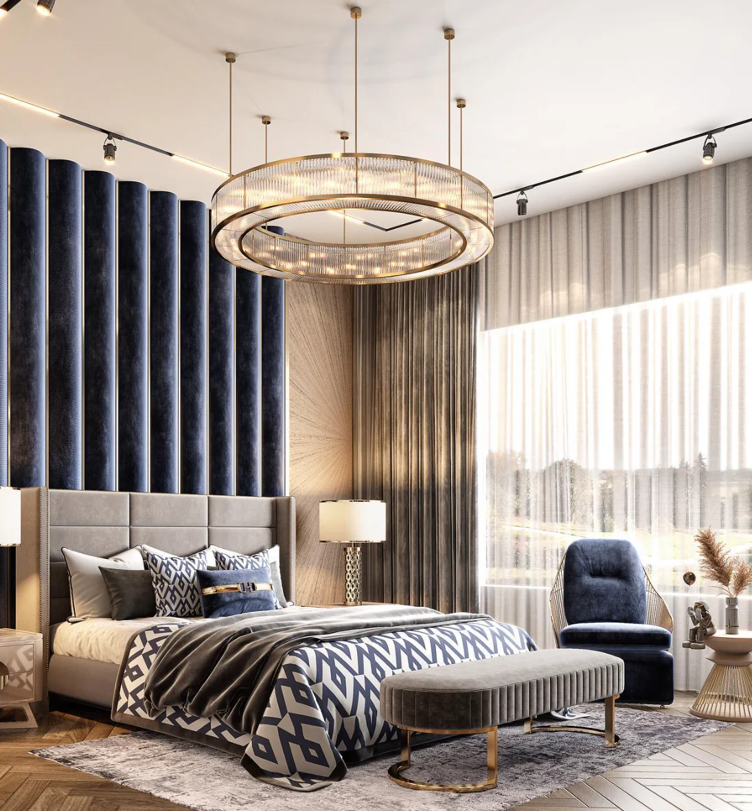 Modern Round Drum Dimmable Chandelier for Living Room/Bedroom - Image 3