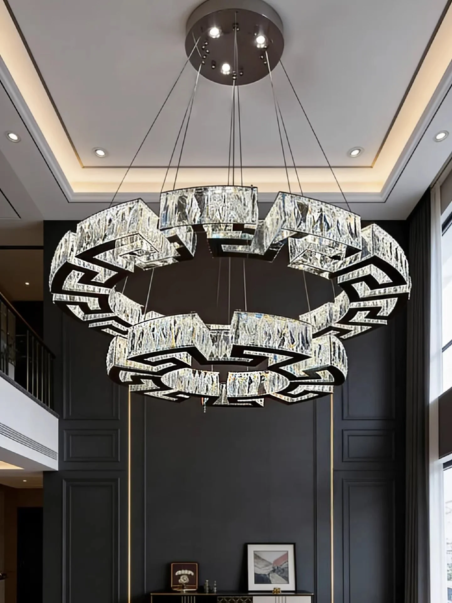 Modern Round Gear/Rectangular Mazes Crystal Chandelier - Image 10