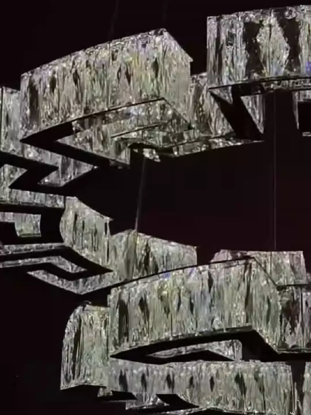 Modern Round Gear/Rectangular Mazes Crystal Chandelier - Image 11