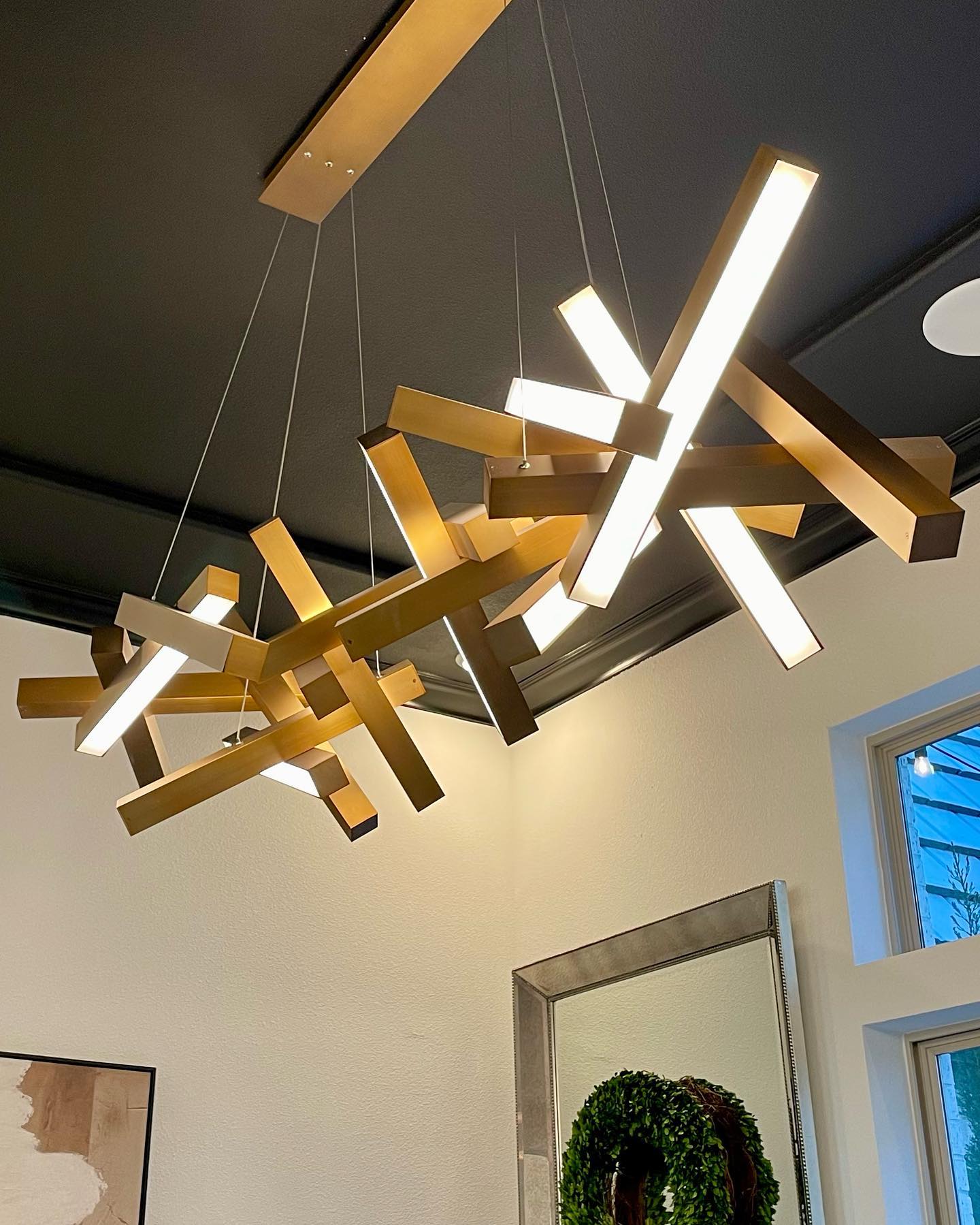 Modern Round/Linear Geometric Aluminum LED Chandelier for Dining Room/Bedroom - Image 15