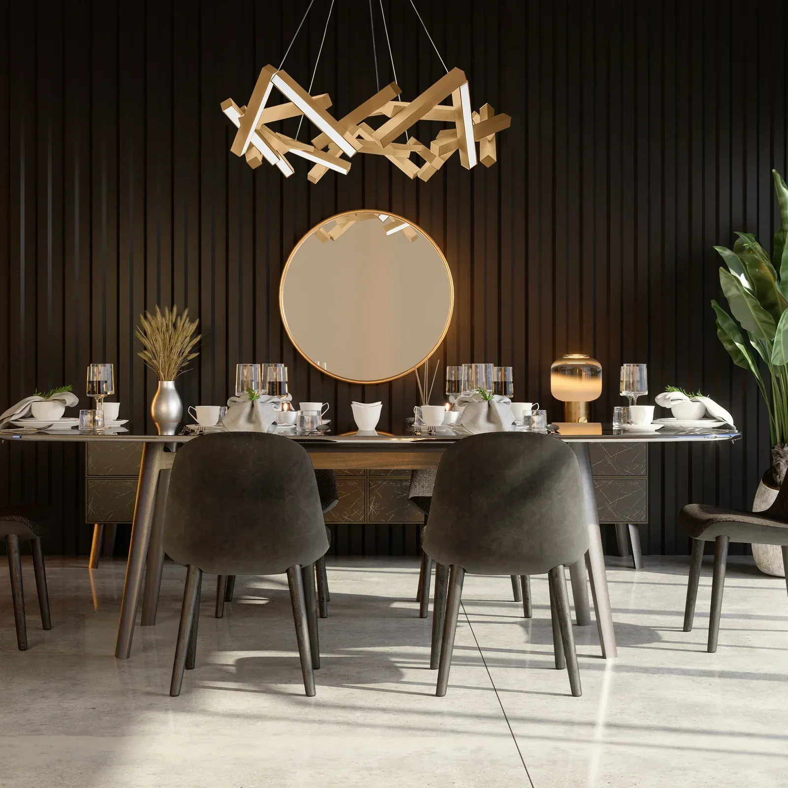 Modern Round/Linear Geometric Aluminum LED Chandelier for Dining Room/Bedroom - Image 16