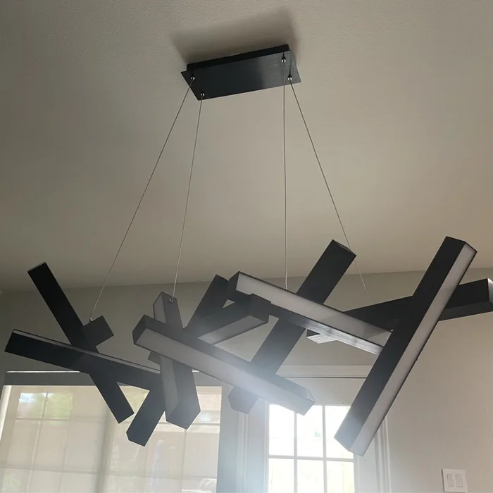 Modern Round/Linear Geometric Aluminum LED Chandelier for Dining Room/Bedroom - Image 19